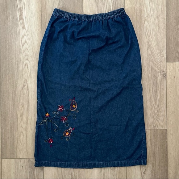 Vtg erika maxi denim skirt - Picture 1 of 3